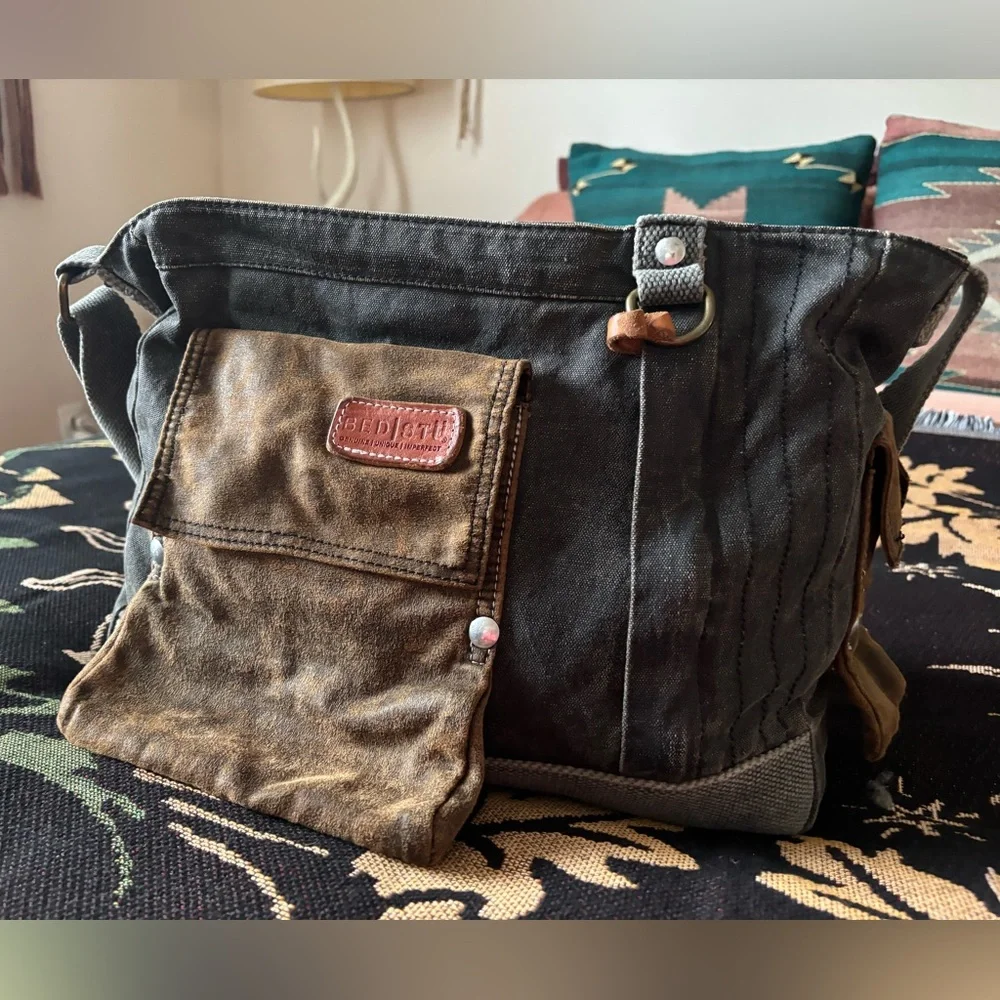 Bed/Stu Black and Brown Crossbody Bag - Picture 1 of 8